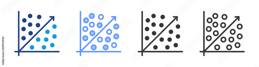 Poster Regression icon set multiple style collection