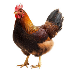 Fototapeta premium Detailed Close-Up of Colorful Chicken on White Background