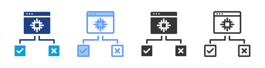 Fototapeta premium Reinforcement Learning icon set multiple style collection