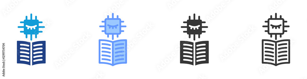 Aufkleber Unsupervised Learning icon set multiple style collection