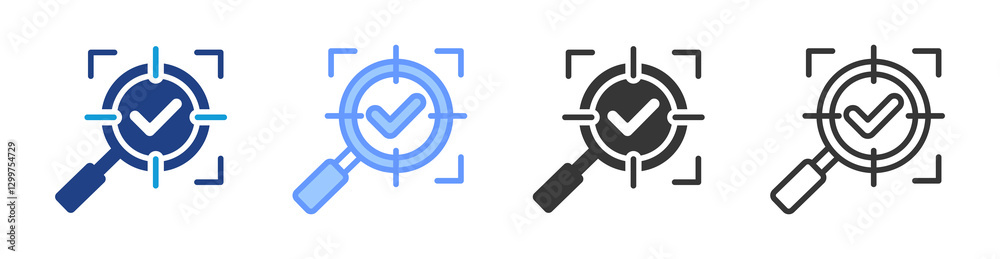 Poster Accuracy icon set multiple style collection