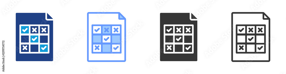 Poster Confusion Matrix icon set multiple style collection