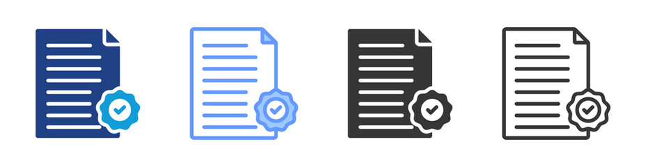 Fototapeta premium Validation icon set multiple style collection
