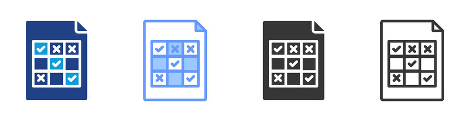 Confusion Matrix icon set multiple style collection