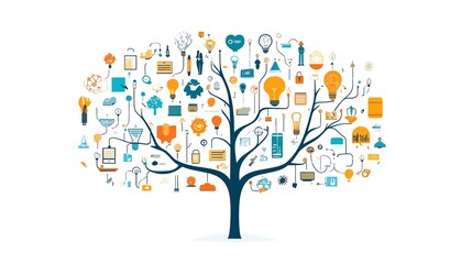 Mind map infographic of ethics in daily life, showing how moral principles guide decisionmaking and activities, isolated on a white background with a clear, simple design