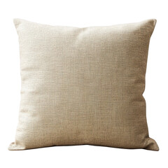 Isolated throw pillow showcasing subtle linen texture and simple design aesthetic