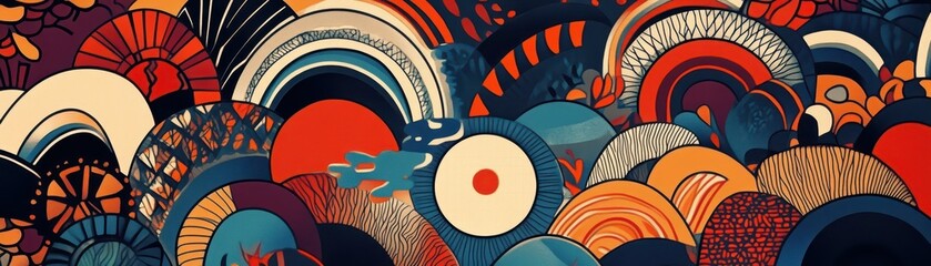 Fototapeta premium Vibrant abstract patterns digital art colorful design contemporary close-up visual exploration