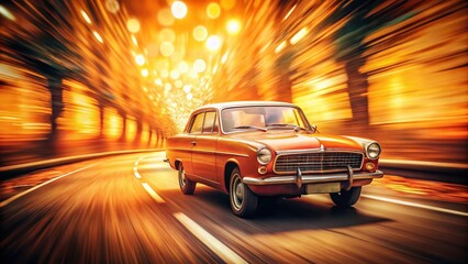 Naklejka premium Vintage Orange Motion Blur Background - Retro Abstract Photography