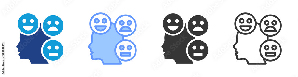 Poster Behavior icon set multiple style collection