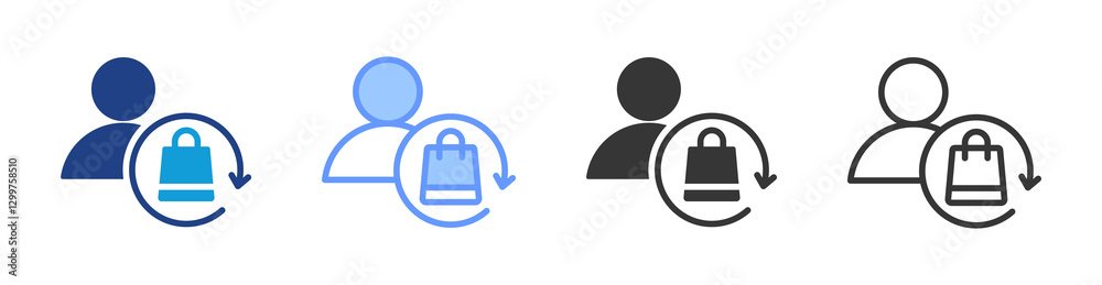 Poster customer icon set multiple style collection