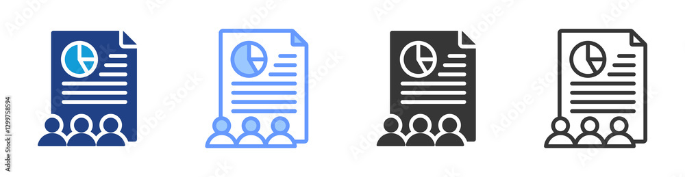 Poster Demographics icon set multiple style collection