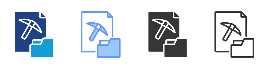 Data Mining icon set multiple style collection