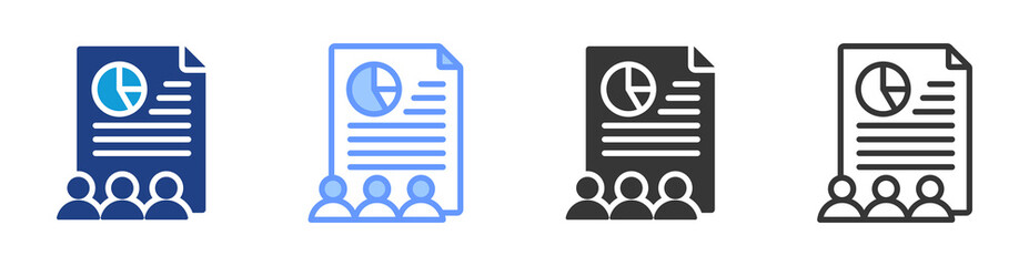 Demographics icon set multiple style collection