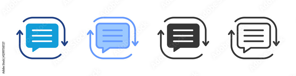 Poster Interaction icon set multiple style collection
