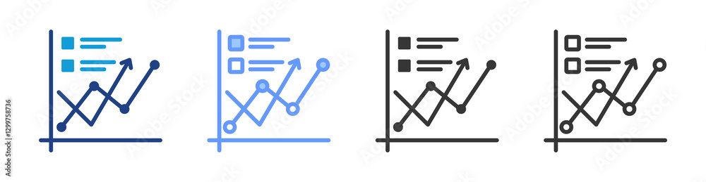 Poster metric icon set multiple style collection