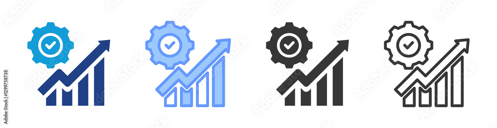 Aufkleber Optimization icon set multiple style collection