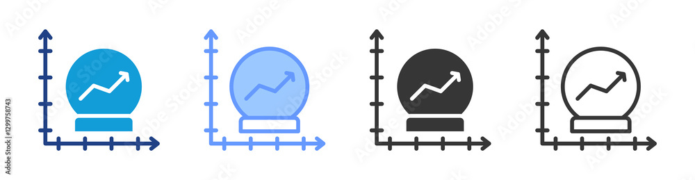 Aufkleber Predictive Analytics icon set multiple style collection