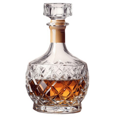 Classic crystal decanter filled with amber liquid, showcasing timeless elegance