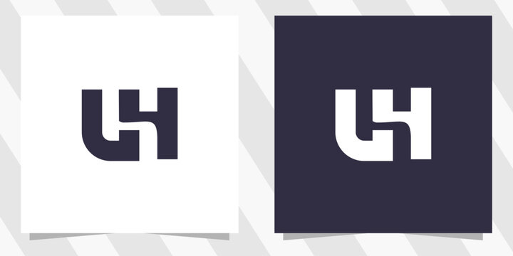 letter lh hl logo design vector