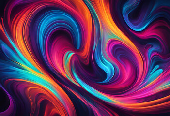 Fototapeta premium Colorful Abstract Fractal Design with Waves and Swirls Wallpaper 4k , Generative AI