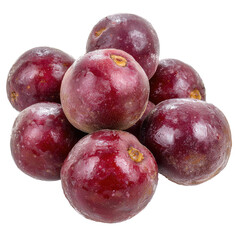 Obraz premium Fresh ripe plums stacked on each other showcasing vibrant purple color and natural sheen