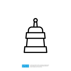Bell Icon Simple Line Design Symbol for Notification Alert and Communication in Modern Minimalist Style