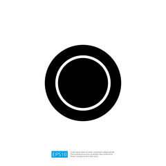 Minimalist Circle Icon Design Featuring a Black Circle within a White Border on a Clean Background