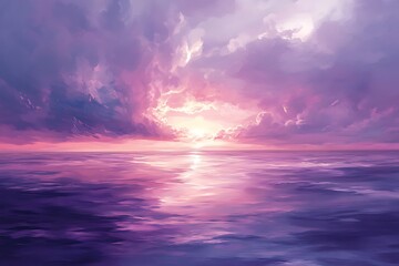 Obraz premium Stunning water reflecting a beautiful colorful sky and clouds