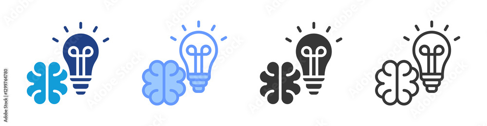 Poster Knowledge icon set multiple style collection