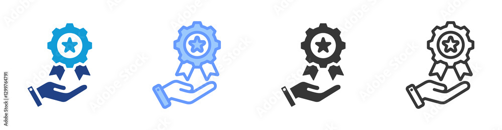 Poster Mastery icon set multiple style collection