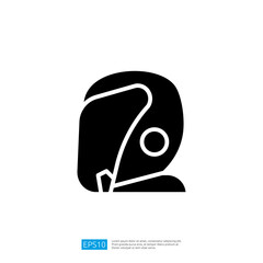 Stylish Business Icon Featuring a Profile Silhouette with Modern Lines and a Minimalist Design for Professional Themes