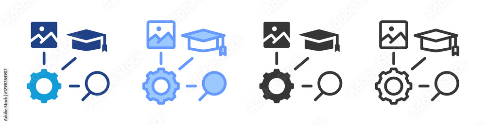 Poster Savvy icon set multiple style collection