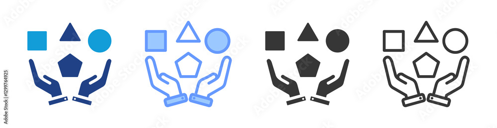 Poster ability icon set multiple style collection