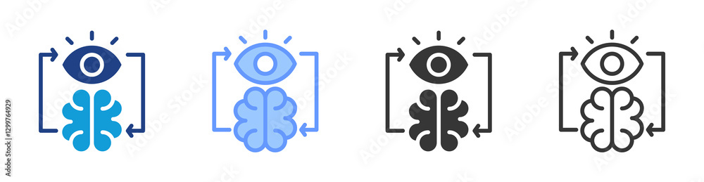 Poster Intuition icon set multiple style collection