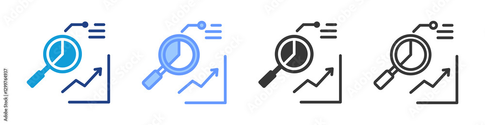 Poster Analysis icon set multiple style collection
