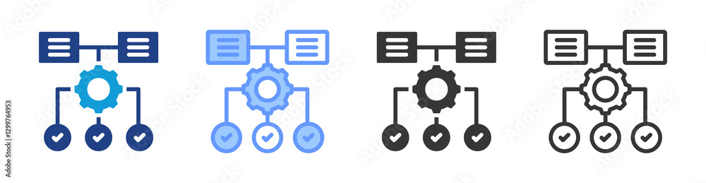 Poster Methodology icon set multiple style collection