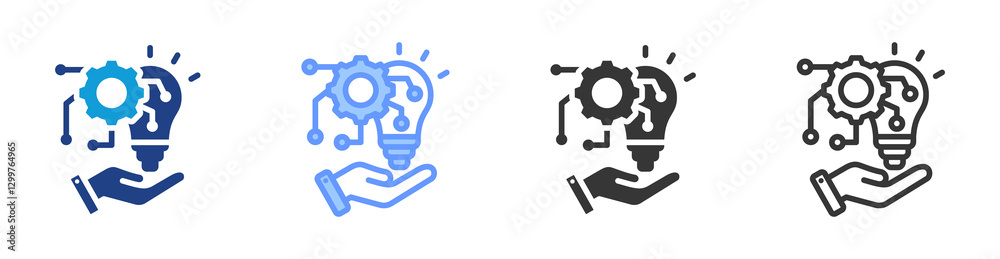 Poster innovation icon set multiple style collection