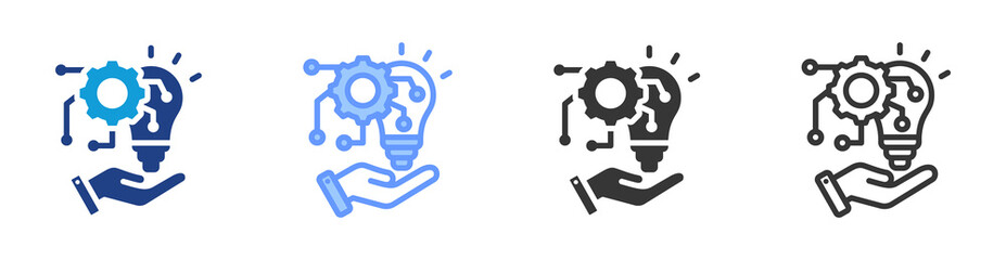Innovation icon set multiple style collection