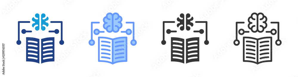 Poster Learning icon set multiple style collection