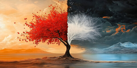 A Tree of Duality Fiery Autumn Meets Frozen Winter