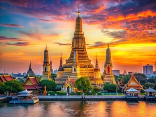 Fototapeta premium Wat Arun Temple in Bangkok, Thailand - Stunning High-Resolution Image