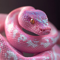Obraz premium Pink 3D Snake