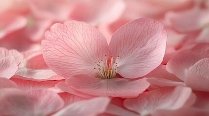 Naklejka premium Delicate pink flower petal on soft background.
