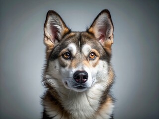 Obraz premium West Siberian Laika Dog Breed Portrait - Siberian Husky-like Hunting Canine