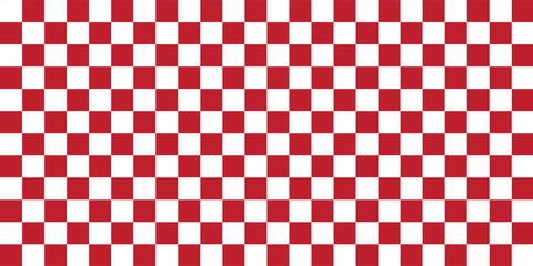 Red and white checkered pattern, Checkerboard seamless pattern