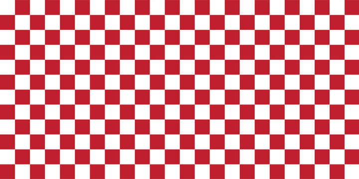 Red and white checkered pattern, Checkerboard seamless pattern