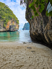 Serenity found at Koh Hong Island, Thailand with stunning turquoise waters and lush cliffs