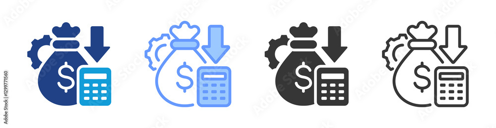 Aufkleber Cost Control icon set multiple style collection