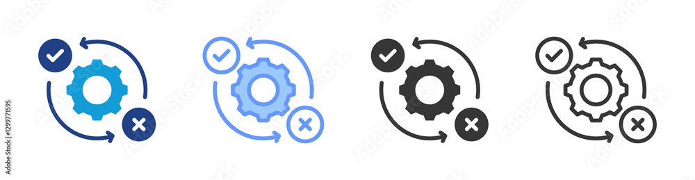Poster Decision Support icon set multiple style collection