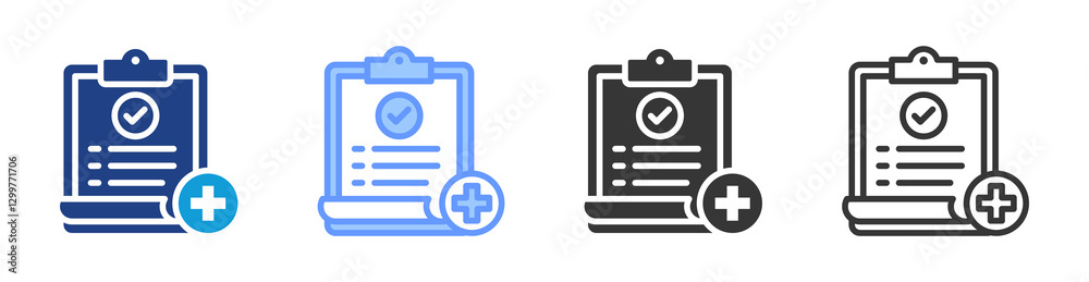 Poster discharge planning icon set multiple style collection
